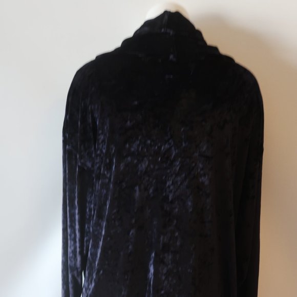 WOMENS TAPEMEASURE NEW YORK BLACK CRUSHED VELVET MOCK NECK TOP M * - Picture 10 of 14
